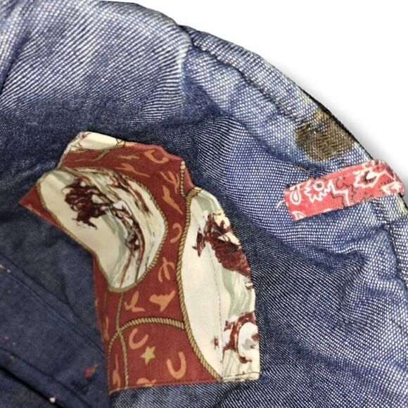 Timi‎ & Leslie Womens Bag Medium Velvet Western Cowboy Denim Tote Black Purse - Picture 10 of 10